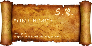 Stibli Milán névjegykártya