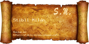 Stibli Milán névjegykártya