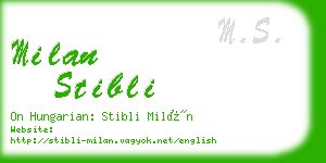 milan stibli business card